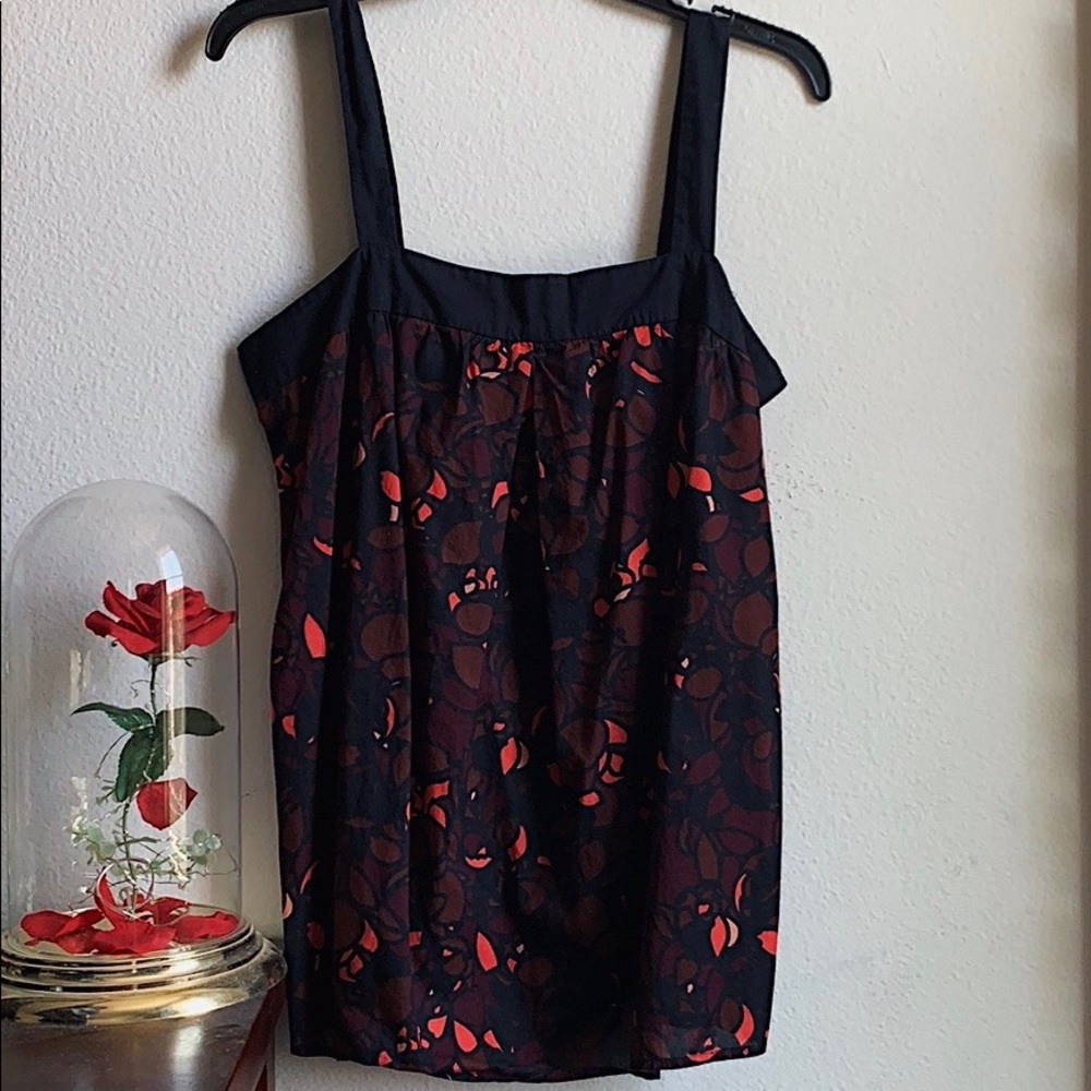 Calvin Klein Black Pattterned Sleeveless Blouse